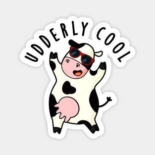 Udderly Cool Cute Cow Pun Magnet