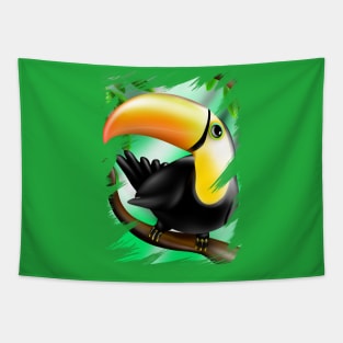 Toucan bird yellow - tropical style Tapestry