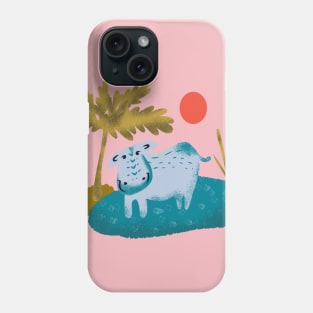 Cute blue hippopotamus Phone Case