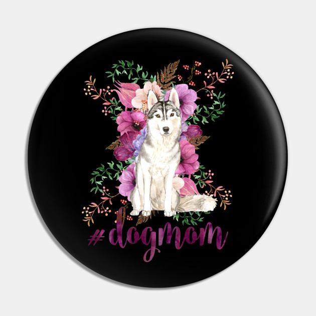 Brooch dog Brooch Husky Dog Flower.