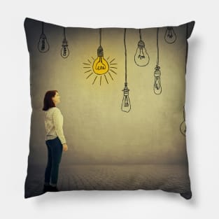 suspended light bulbs Pillow