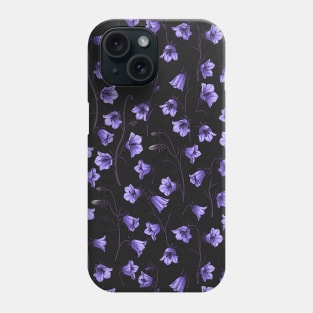 Midnight Bluebells, Harebells, Bellflowers Phone Case