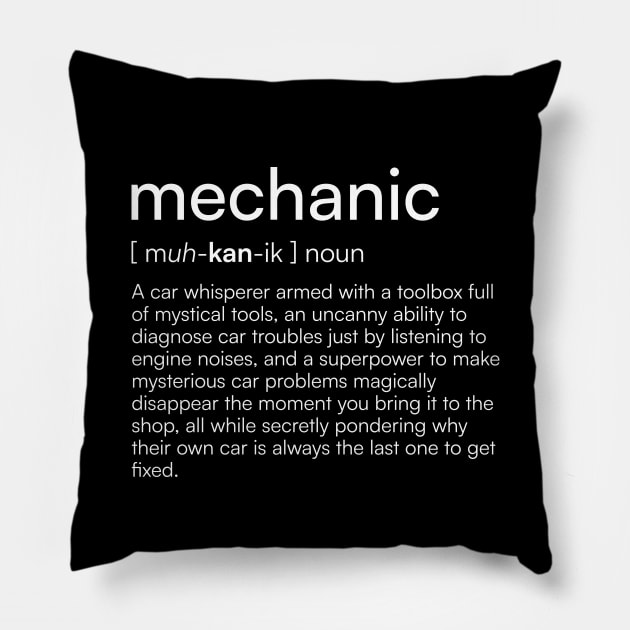 Mechanic definition Pillow by Merchgard