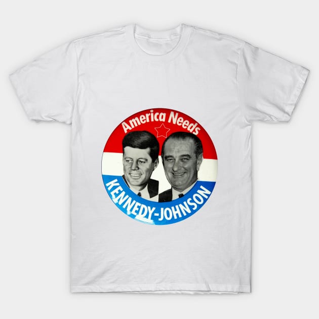 Vintage Kennedy Johnson 1960 Presidential Campaign T-Shirt Vintage Kennedy Johnson 1960 Presidential Campaign T-Shirt