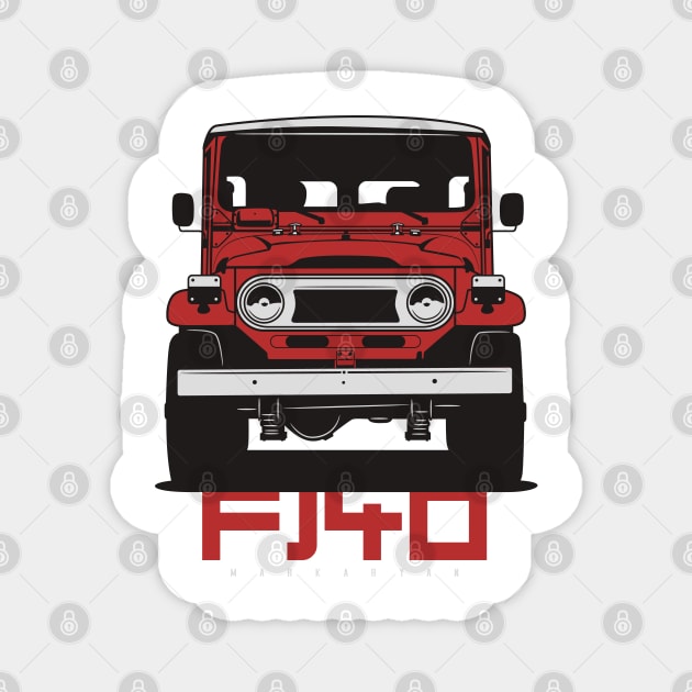 Landcruiser fj40 (red) Magnet by Markaryan