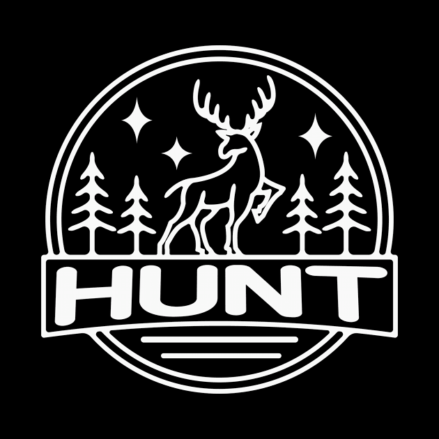 Hunt Deer Hunting Logo by Foxxy Merch