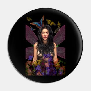 Fairy princess with butterflies and flowers fantasy artwork Pin