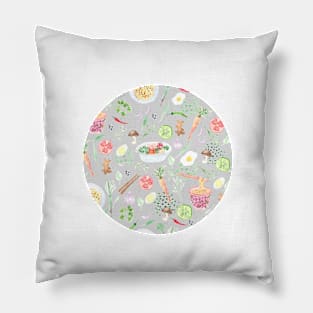 Watercolor Noodle bowl Pillow