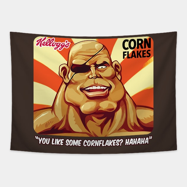 Cornflakes + Video Game Fighter (MEME) Tapestry by dposhirts