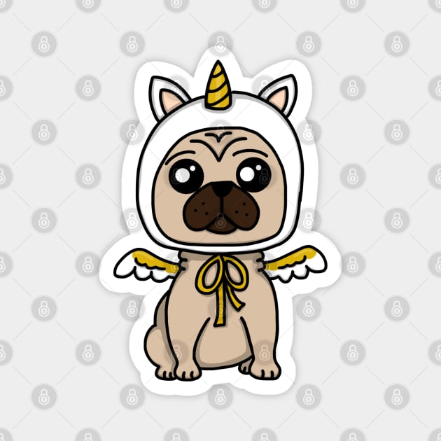 Chibi Unicorn Pug (Small Design) Magnet by Aeriskate