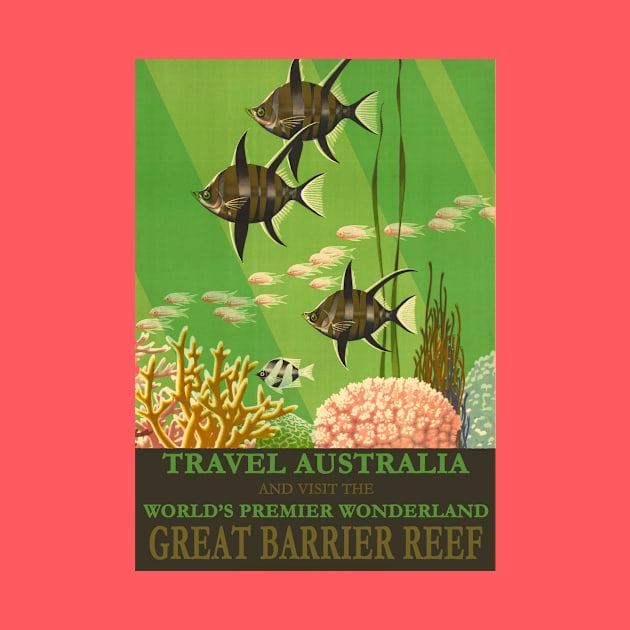 Vintage Travel Poster | Travel Australia, Visit the Great Barrier Reef by SLAG_Creative