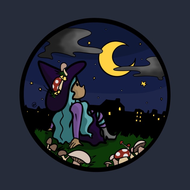 Stargazing Witch Sticker by audistry