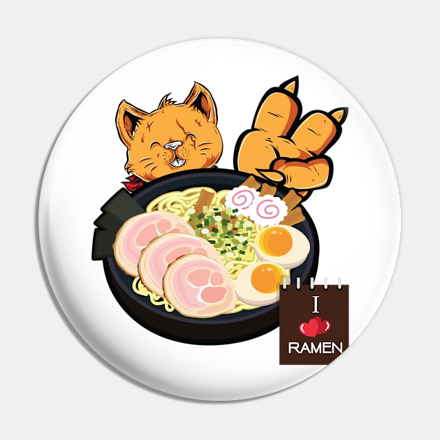 'Kawaii Cat Ramen Life' Cool Japanese Cats Pin by ourwackyhome