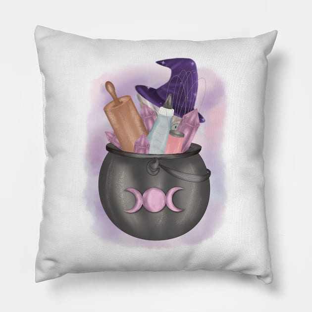 Kitchen Witch Cat Pillow by Created By EJF