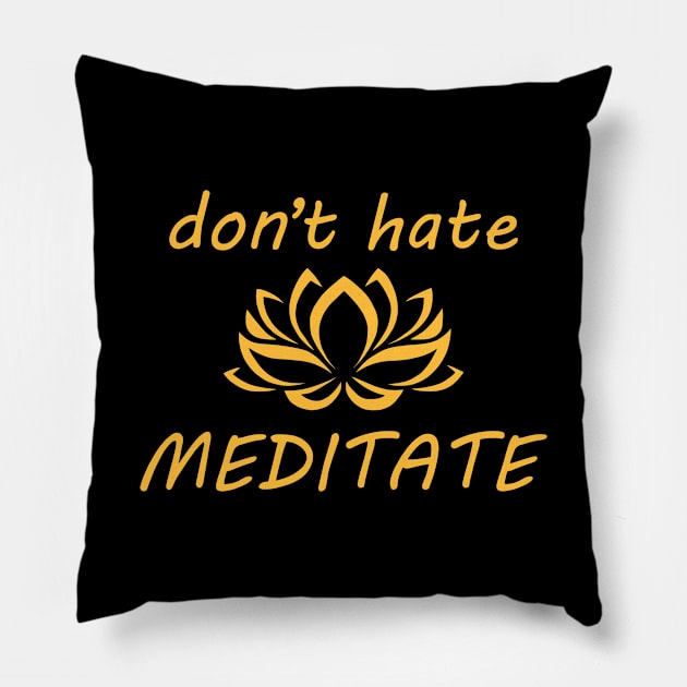 MEDITATE Pillow by Iskapa