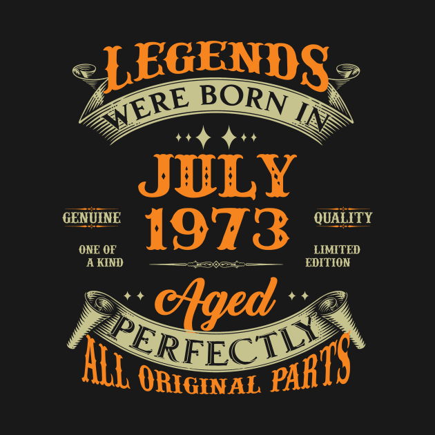 50th Birthday Gift Legends Born In July 1973 50 Years Old by Schoenberger Willard