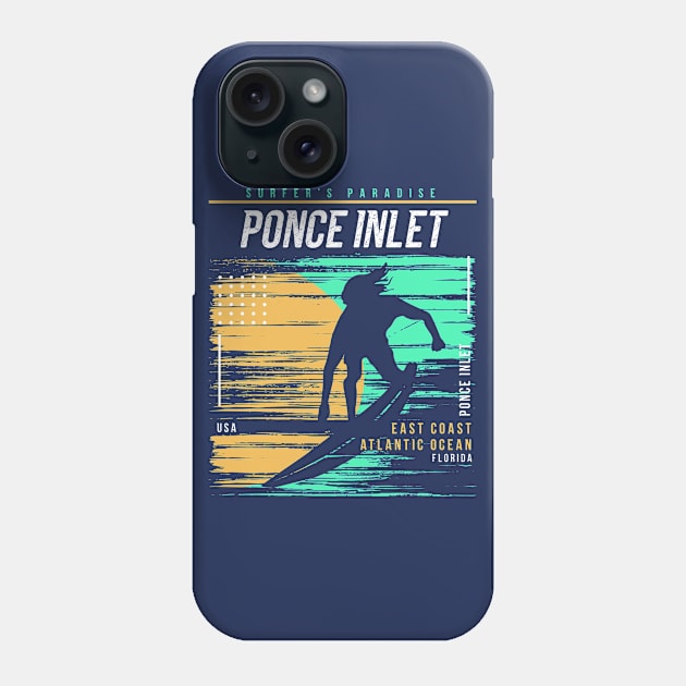 Retro Surfing Ponce Inlet, Florida // Vintage Surfer Beach // Surfer's Paradise Phone Case by Now Boarding