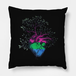 Polysexual Heart Tree of Life Pillow