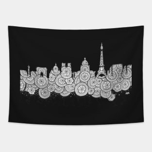 Paris Skyline Mandala Tapestry