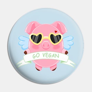 GO VEGAN Pin