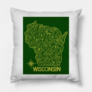 Wisconsin Map Pillow