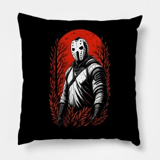 Red and White New Jason Pillow