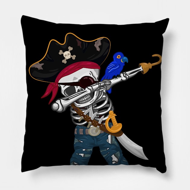 Dabbing Pirate Skeleton Pillow by HamilcArt