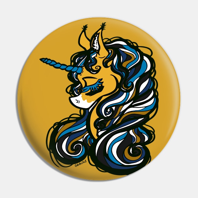 Jacksonville Football Unicorn Pin by Jan Grackle