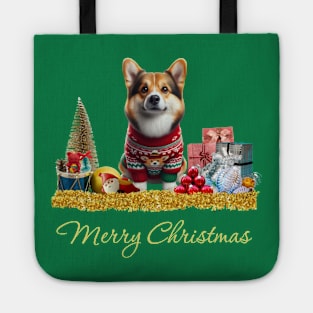 Merry Christmas Corgi Tote