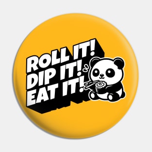 Panda Eating Sushi Pin