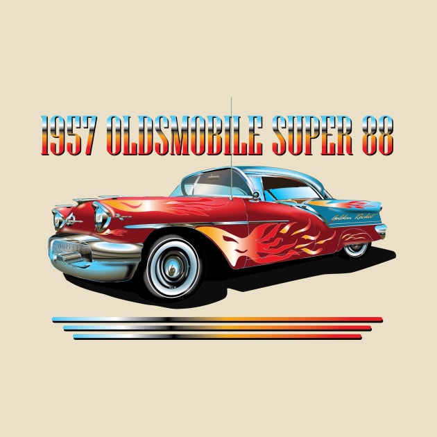 1957 OLDSMOBILE SUPER 88 - RACE EDITION by KARMADESIGNER T-SHIRT SHOP