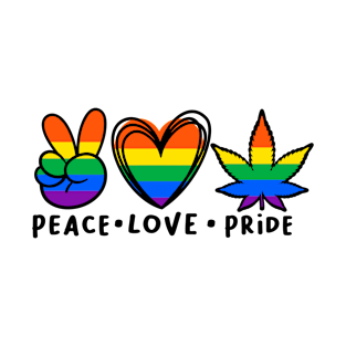 Peace Love Pride Gay Rainbow T-Shirt