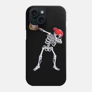Dabbing Skeleton Baseball Halloween Boys Shirt Phone Case