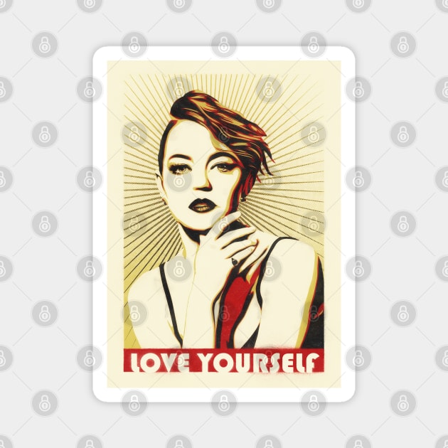 Emma Stone Obey Love Yourself Magnet by ptc96