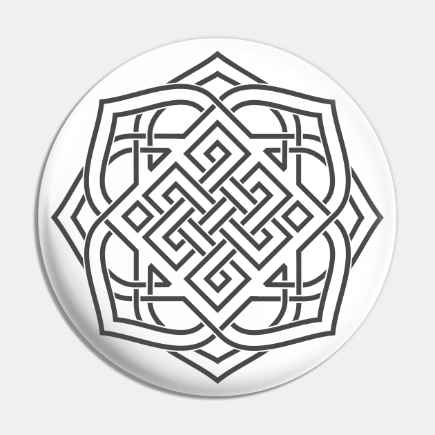 Tibetan Knot Mandala Pin by PONDERPUFFIN