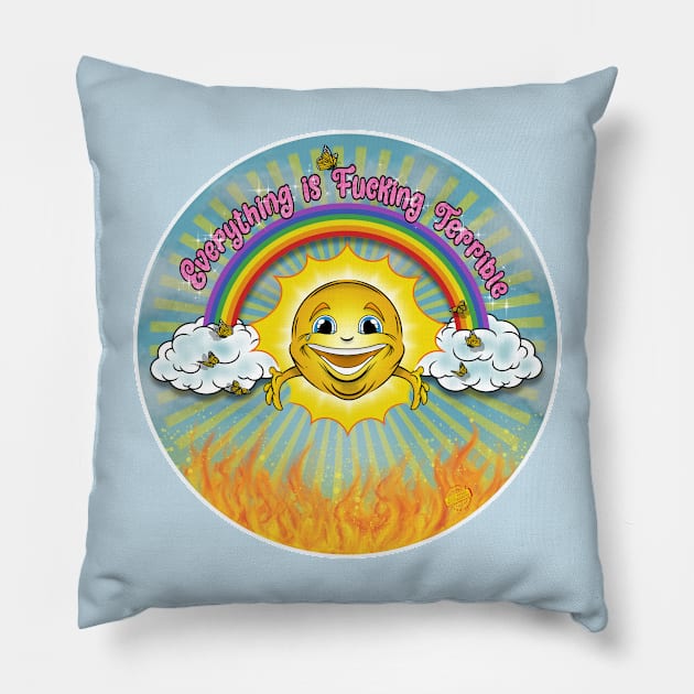 Everything isTerrible Pillow by davemyersillustration