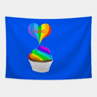 Cupcake Rainbow Sweet Heart Tapestry