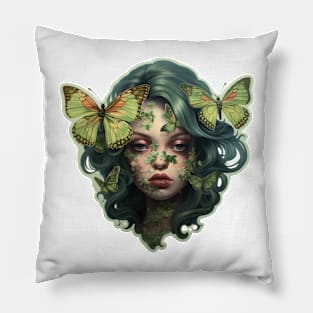 Odd Ivy covered girl Pillow