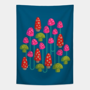 FOREST BIOME MAGIC MUSHROOMS Playful Psychadelic Spotted Woodland Forest Toadstools Tapestry