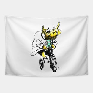 Wooly Rhino Biker Tapestry