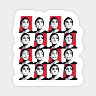 Alexandria Ocasio-Cortez AOC Red Pattern Magnet