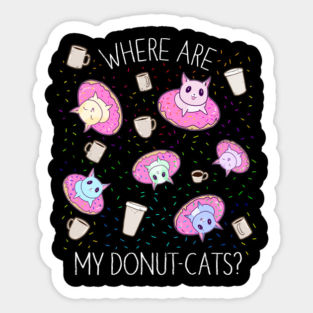 Donut Rainbow Cats Shirt For Coffee Drinkers And Cat Lovers Gift