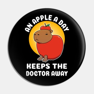 An apple a day keeps the doctor away Capybara cartoon Pin