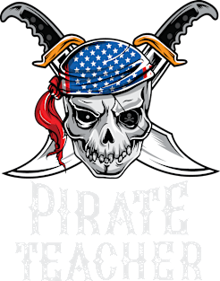 Pirate Teacher Skull Jolly Roger Halloween Costume Magnet