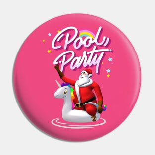 Christmas Santa Claus Unicorn Float Pool Party Gift Pin