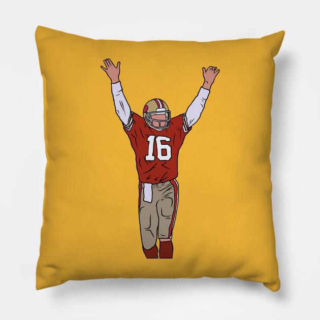 Joe Montana Celebration Pillow by rattraptees