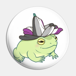 Asexual Pride Flower Frog Pin