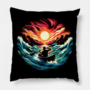 Wild Water Canoeing Design Pillow