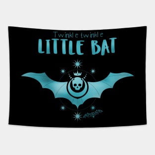 Twinkle Little Bat - Goth Fashion - Alice in Wonderland - bat, star, skull, halloween, emo, blue, aqua Tapestry