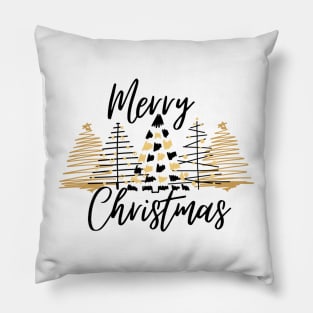 Merry Christmas golden black Pillow